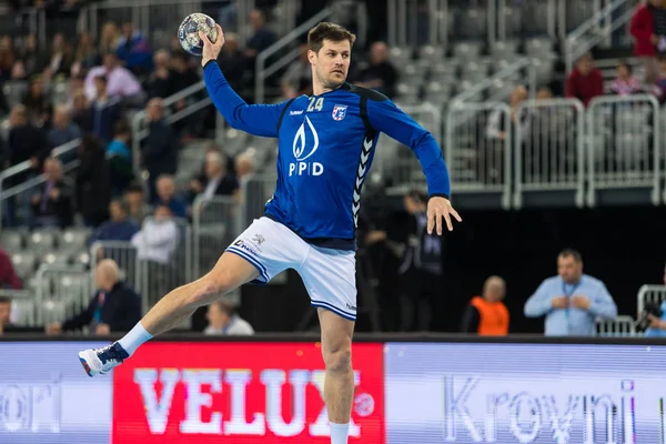 Liga dos Campeões Masculinos EHF 2016-17, fase Grupo (B). HC Zagreb PPD VS HC Zagreb PPD VS HC Celje Pivovarna Lasko Fotografias De Stock Royalty-Free