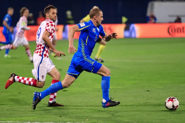 欧洲区预选赛 2018 世界杯俄罗斯。回合 1，1-组克罗地亚 Vs 乌克兰. — 图库照片
