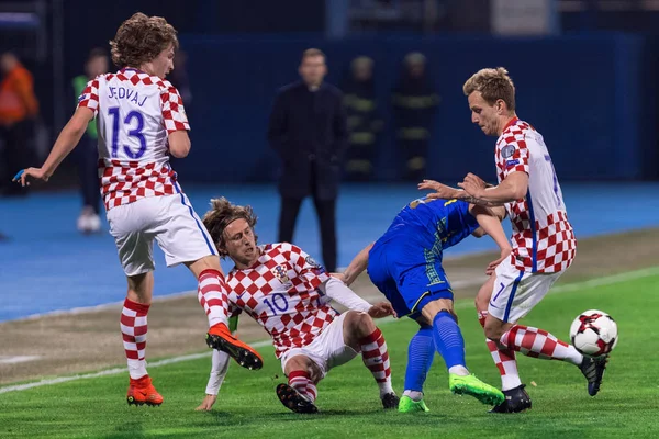 Evropská kvalifikace pro rok 2018 Rusko mistrovství světa ve fotbale. 1. KRUHOVÁ ŘADA, skupina 1 - Ukrajina Vs Chorvatsko. — Stock fotografie