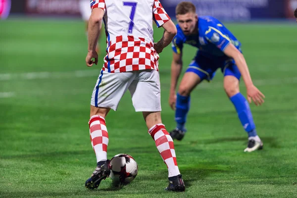 Ευρωπαϊκή προκριματικά για το 2018 τη Ρωσία Fifa World Cup. Γύρος 1, ομάδα 1 - Ουκρανία Vs Κροατία. — Φωτογραφία Αρχείου