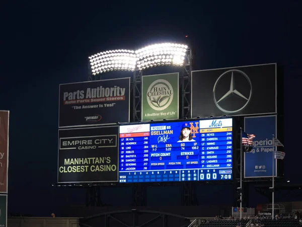 Нью Йорк Сентября Аутфилдские Табло Citi Field Сентября 2017 Года — стоковое фото