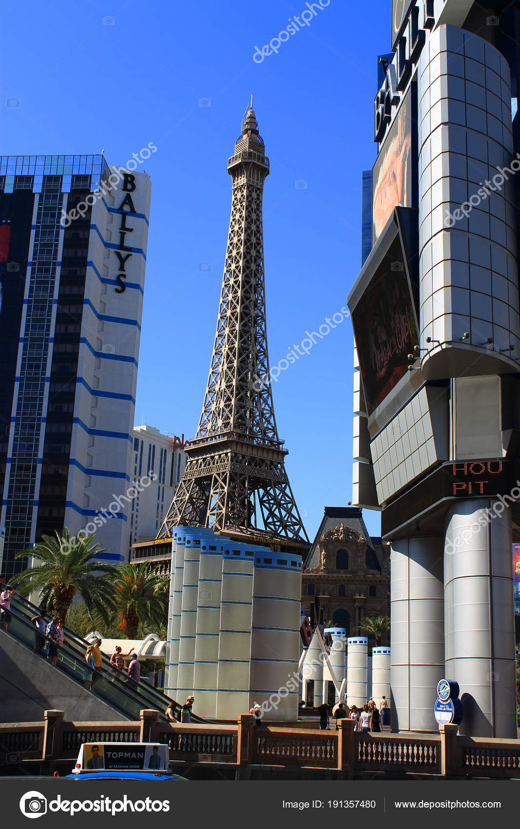 Las Vegas July Eiffel Tower Paris Hotel Casino July 2012