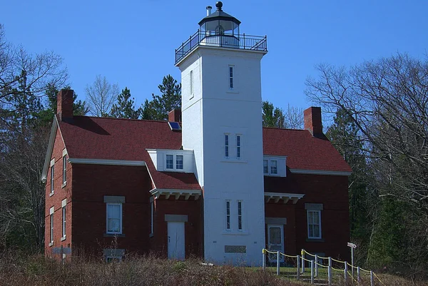 Lighthouse Mile Point Michigan Forty Mile Point Light Keeper House — Stock Photo, Image