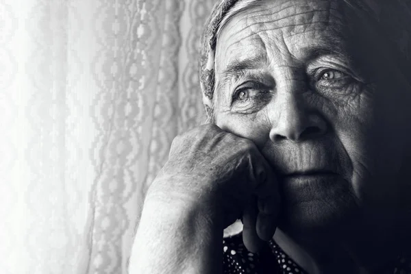 Depressed sad old woman Royalty Free Stock Images