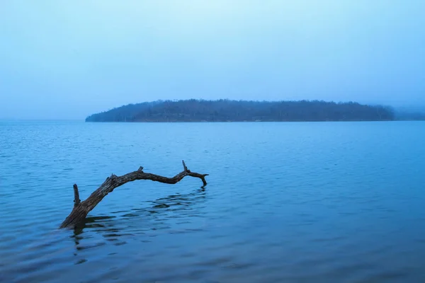 Mattina nebbia a un lago — Foto Stock