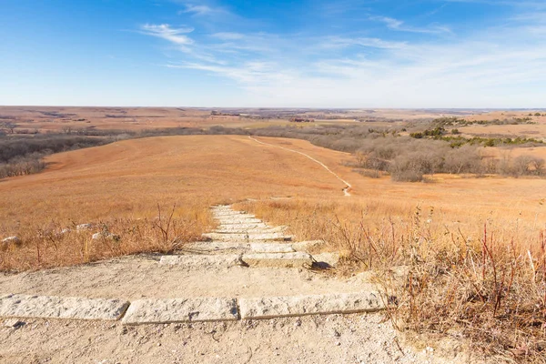 カンザスの燧石の丘の大草原 — ストック写真