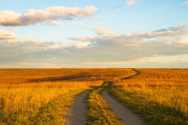 Sökväg på Wah'Kon-Tah Prairie — Stockfoto