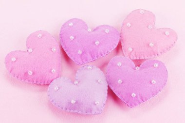 Bir lif beş bez kalpler dokulu arka plan