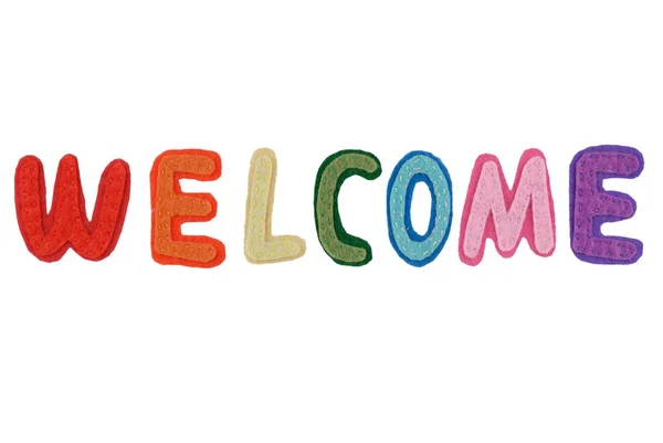Cloth textured "WELCOME" Royalty Free Stock Images