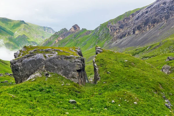Dolina na Kaukazie w letni dzień — Zdjęcie stockowe
