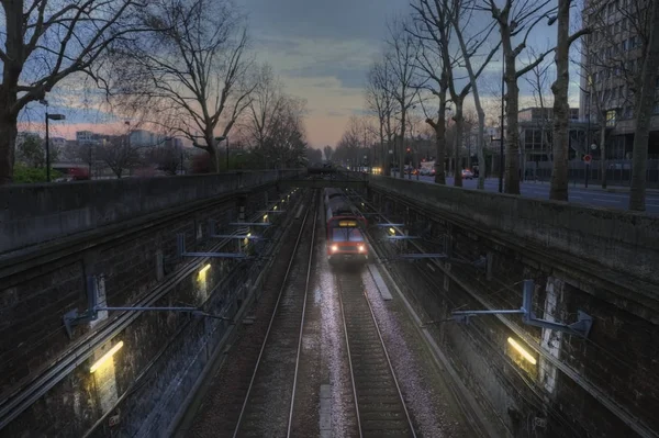 The train in the tunnel — Stock Photo, Image