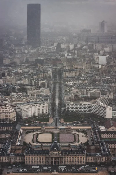 Paris during a snowstorm from the Eiffel Tower — Stock Photo, Image