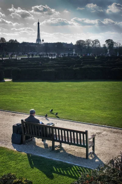 Waiting in the garden of the Tuileries — Stock Photo, Image