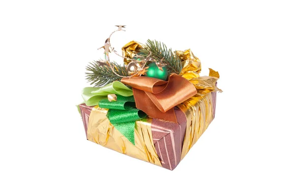 Gift packed in the decorated box — Stock Photo, Image