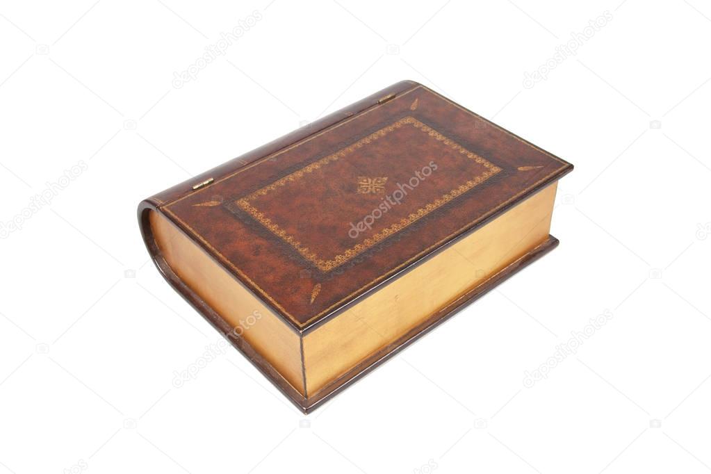 The closed confidential casket in the form of the book on a white background