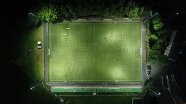 Jogadores de futebol correndo pelo estádio — Vídeo de Stock