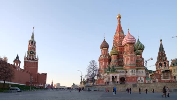 Вид на Московский Кремль, Красную площадь и Петербург — стоковое видео