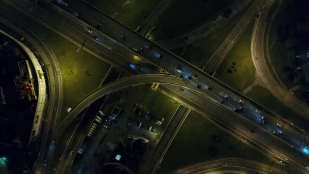 A modern flyover road junction in a large megapolis — Stock Video