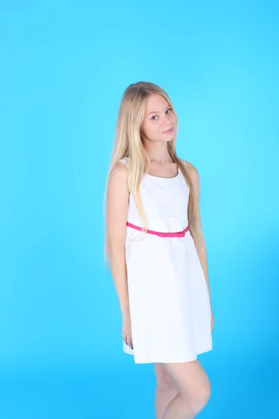 Girl in the white dress — Stock Photo, Image