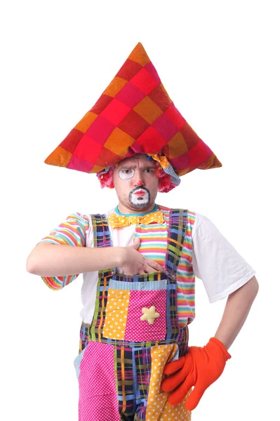 Knappe Jonge Heldere Clown Closeup — Stockfoto