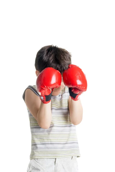 Malý chlapec boxer — Stock fotografie
