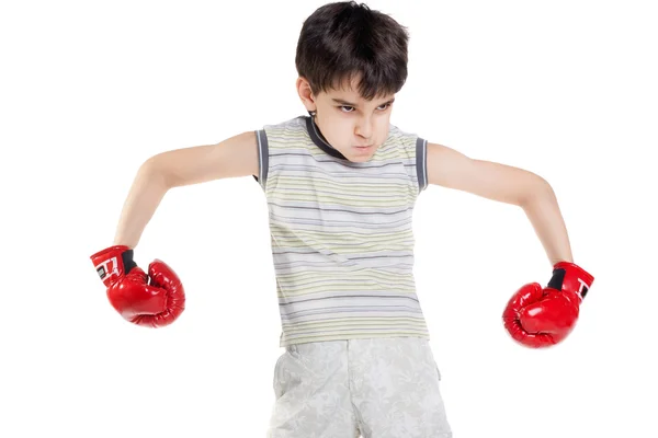 Rapaz pequeno boxeador — Fotografia de Stock