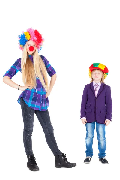 Niedliche lustige Clowns — Stockfoto