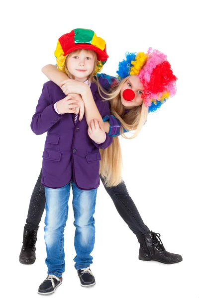 Simpatici buffi clown — Foto Stock