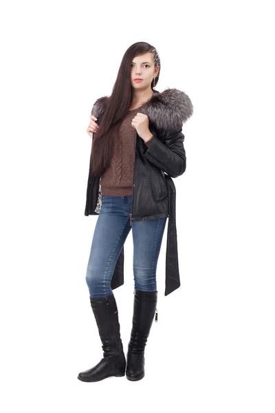 Zimní oblečení dívka — Stock fotografie