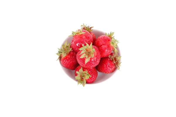 Erdbeeren Auf Dem Weißen Teller — Stockfoto