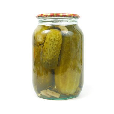 Kış cucmbers bir kavanoz içinde