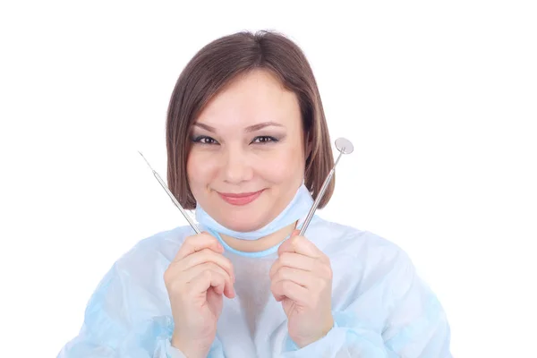 Pretty Young Woman Medical Uniform — Stock Photo, Image