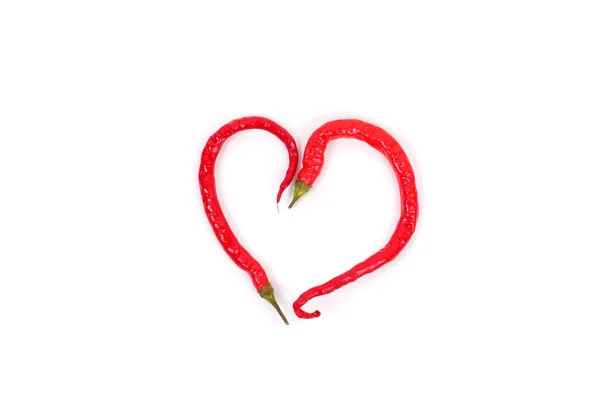 红辣椒中的一颗心窗体 — 图库照片