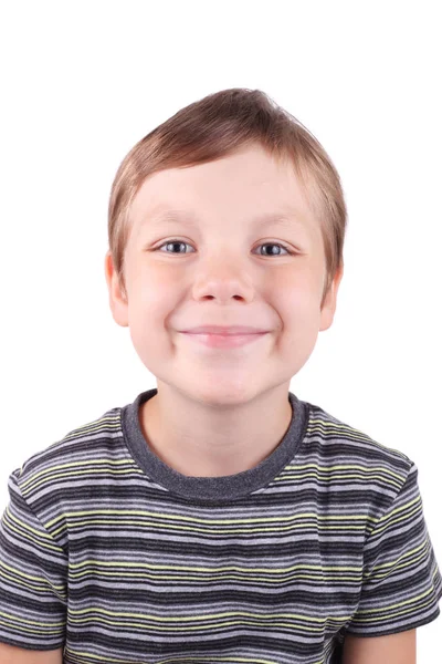 Bonito Menino Sorridente Closeup — Fotografia de Stock