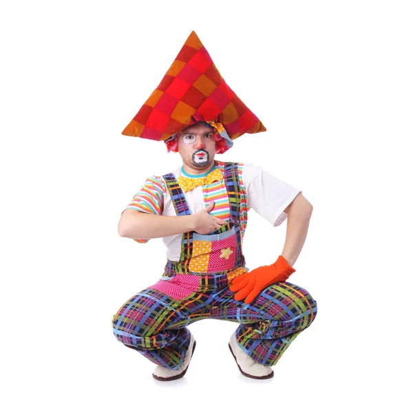 Симпатичный клоун крупным планом — стоковое фото