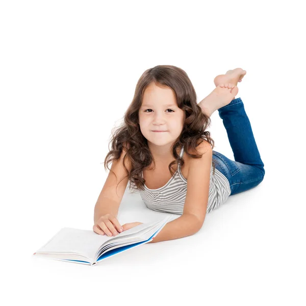 Menina com livro — Fotografia de Stock