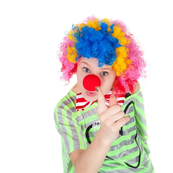 Funny teen clown — Stock Photo, Image