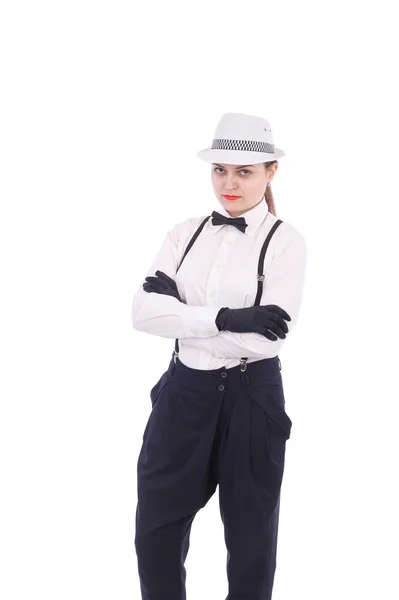 Zwart-wit mime — Stockfoto