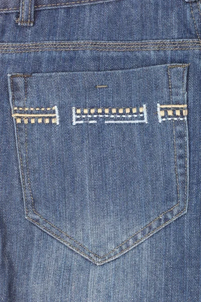 Bolsillo Bordado Jeans Primer Plano —  Fotos de Stock