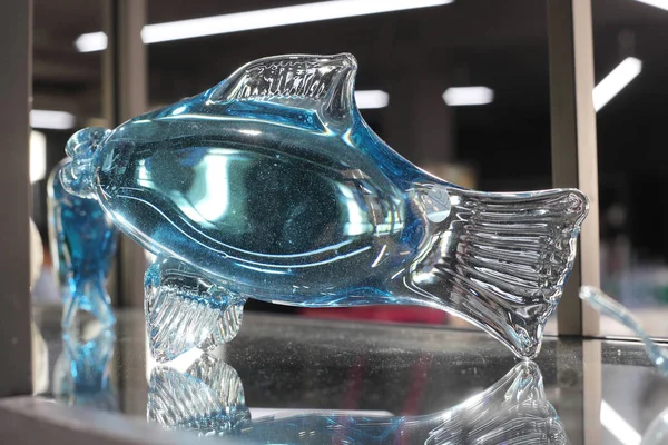 Souvenir Poisson Verre Dans Une Boutique — Photo