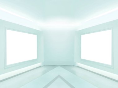 Floresan galerisi ve boş duvar