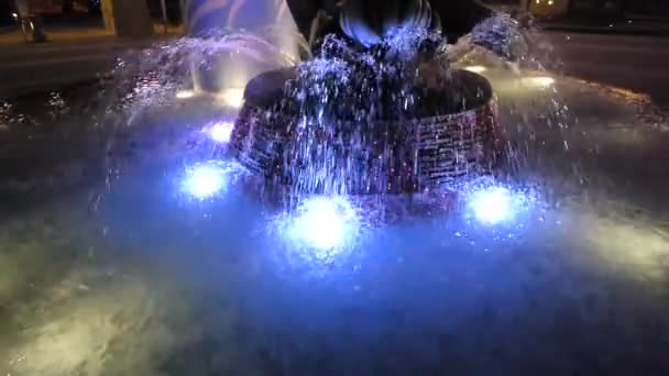 Fountain Pool Colorful Led Light — Stock Video