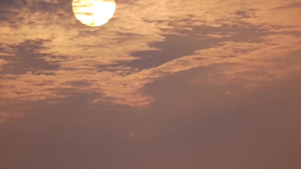 Grande Pôr Sol Laranja Nuvens — Vídeo de Stock