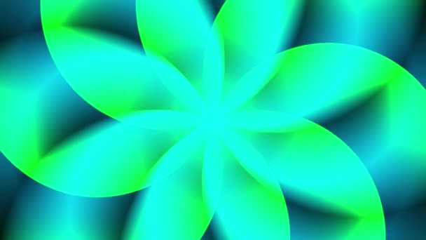 Groen Blauw Abstracte Vorm Met Rotatie Effect Animatie — Stockvideo