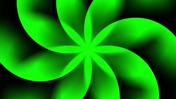 緑の抽象形と回転効果アニメーション — ストック動画