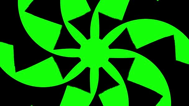Grüne Abstrakte Form Mit Rotationseffekt Animation — Stockvideo