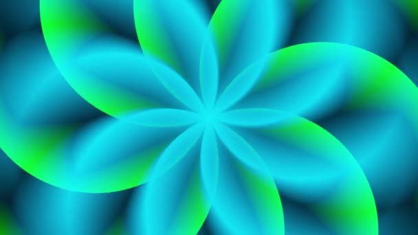 Groen Blauw Abstracte Vorm Met Rotatie Effect Animatie — Stockvideo