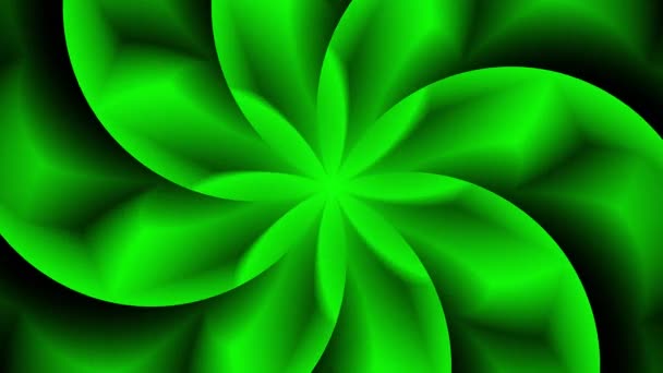 Зеленая Абстрактная Форма Анимацией Эффекта Вращения — стоковое видео