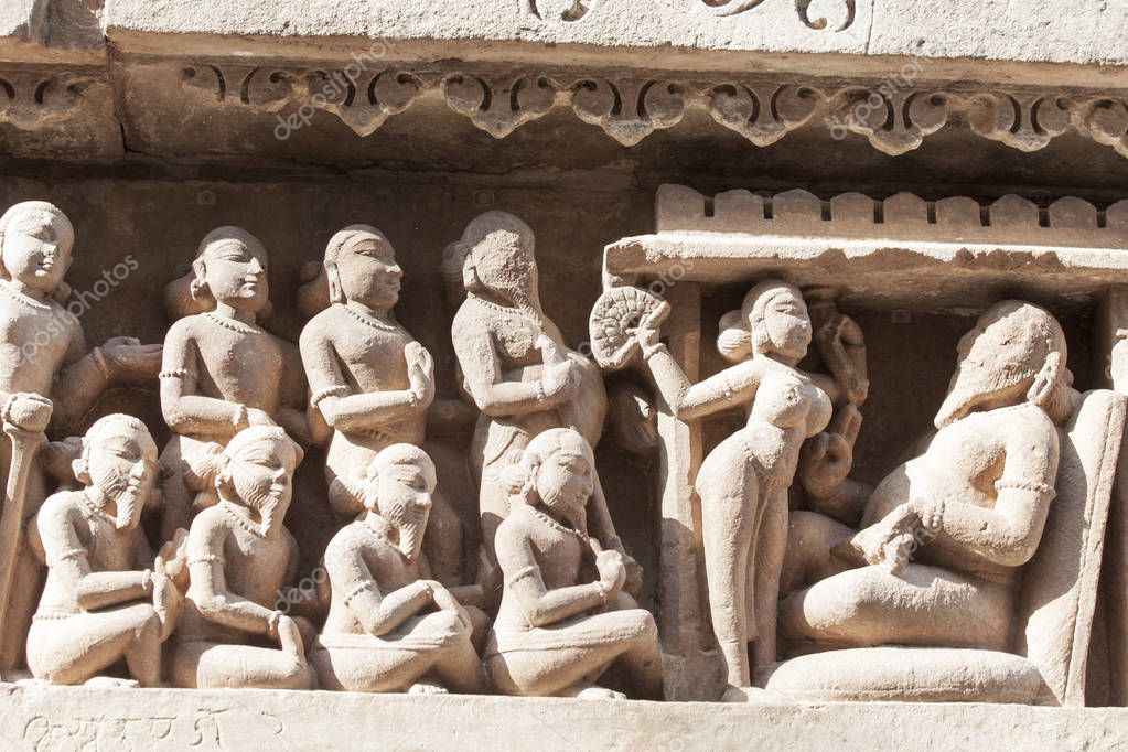 stone carvings in khajuraho india 