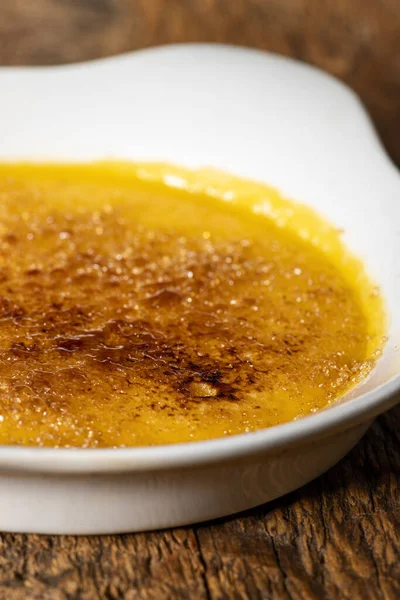 Crème Brulee Donker Hout — Stockfoto